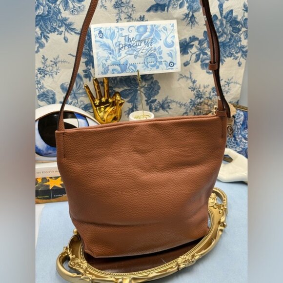 🆕 OROTON 🧿 NWOT Alice Slouch Hobo Zip Crossbody Bag, Whiskey CognacTan - Picture 6 of 13